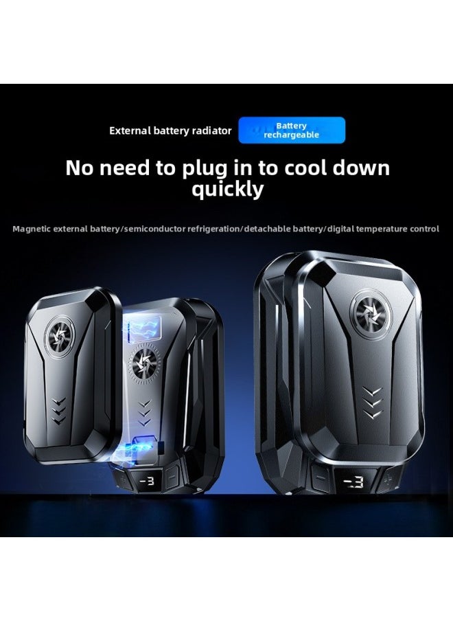 Generic SL14 Mobile Phone Radiator External Battery Removable Semiconductor Refrigeration Silent Cooling Artifact Universal Back Clip-Color:X111 Radiator [contains Two Batteries] [contains A Charging Bin]]  - Image 3