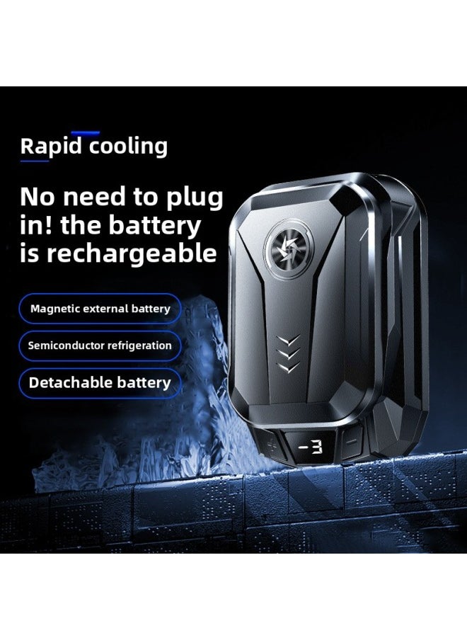 Generic SL14 Mobile Phone Radiator External Battery Removable Semiconductor Refrigeration Silent Cooling Artifact Universal Back Clip-Color:X111 Radiator [contains Two Batteries] [contains A Charging Bin]]  - Image 2