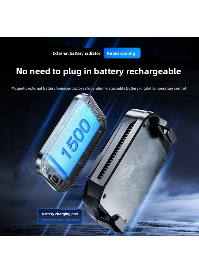 Generic SL14 Mobile Phone Radiator External Battery Removable Semiconductor Refrigeration Silent Cooling Artifact Universal Back Clip-Color:X111 Radiator [contains Two Batteries] [contains A Charging Bin]]  - Image 5