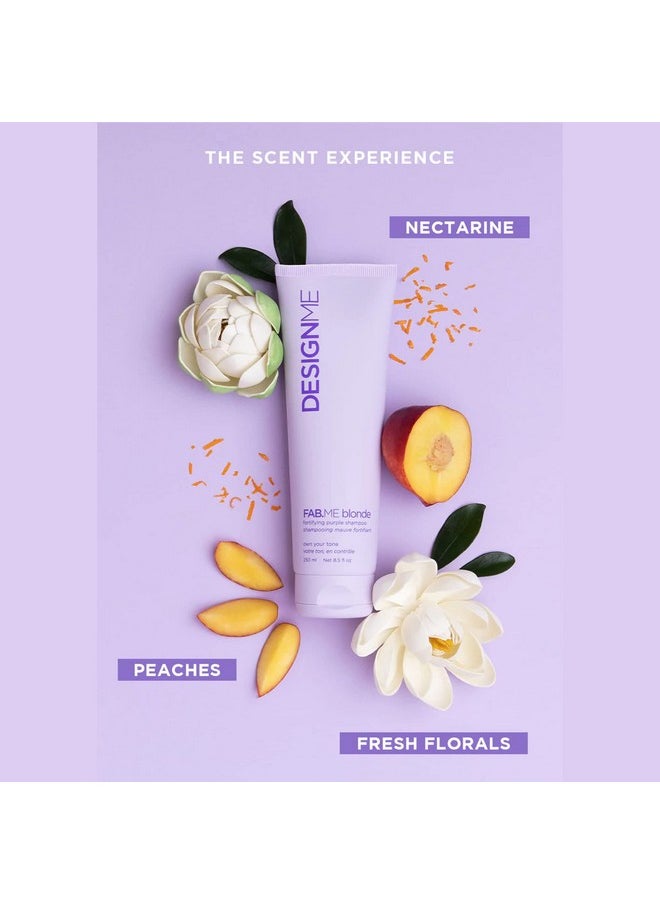 Design.ME - Fab.Me Blonde Fortifying Purple Shampoo By Designme ; Toning Purple Shampoo For Blonde Hair ; Sulfate Free Blonde Shampoo For Color Treated Hair ; Blonde Toner For Brassy Hair (250Ml) - Image 1