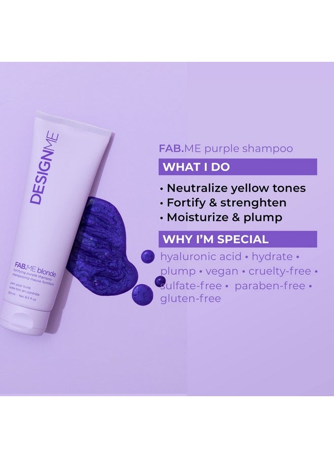 Design.ME - Fab.Me Blonde Fortifying Purple Shampoo By Designme ; Toning Purple Shampoo For Blonde Hair ; Sulfate Free Blonde Shampoo For Color Treated Hair ; Blonde Toner For Brassy Hair (250Ml) - Image 1