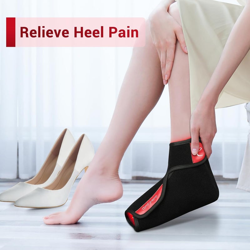 Comfytemp علاج الضوء الأحمر اللاسلكي 5000mAh للعلاج بالحرارة للقدمين مع ضوء الأشعة تحت الحمراء القريب، غلاف القدم اللاسلكي لتخفيف آلام الكاحل والكعب والمفاصل 9 × 7 - Image 5