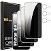 Romkasi 3 Pack Privacy Screen Protector for iPhone 16e 61 Inch with 3 Pack Camera Lens Protector Anti Spy Tempered Glass Film AntiScratch Touch Sensitive Case Friendly - Image 2