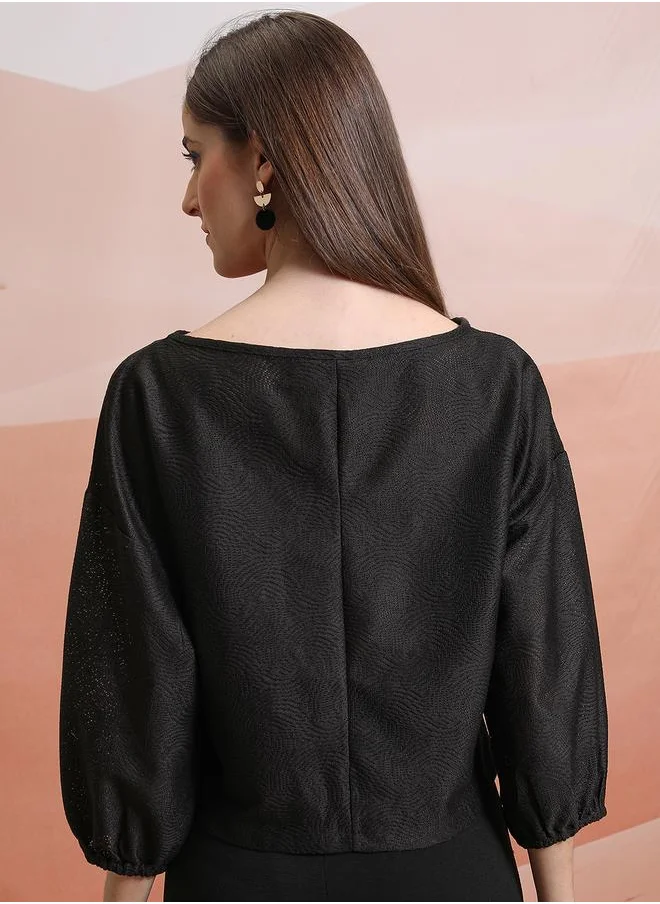 طوكيو توكيز Textured Top with Long Sleeves