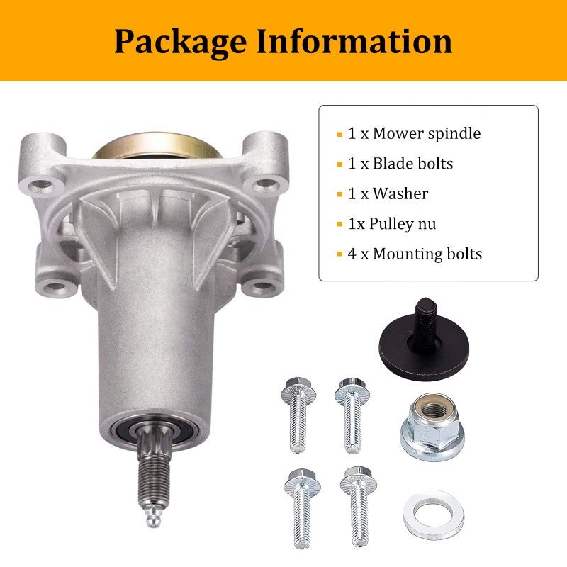 UP2WIN 187292 Spindle Assembly Compatible with Craftsman/Hus/A riens/Pou LAN, 192870 Mandrel Assembly for 42" 46" 48" 54" Mower Deck, Replace 532187281 532187292 587819701, with Threaded Bolt - Image 5