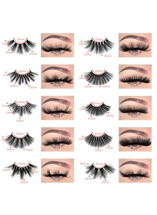 FARRED - Wholesale 25Mm Faux Mink Lashes, 50 Pairs 10 Styles, Bulk Long Dramatic 6D Fake Eyelashes Strip Volume Lashes, Synthetic False Eyelashes - Image 1