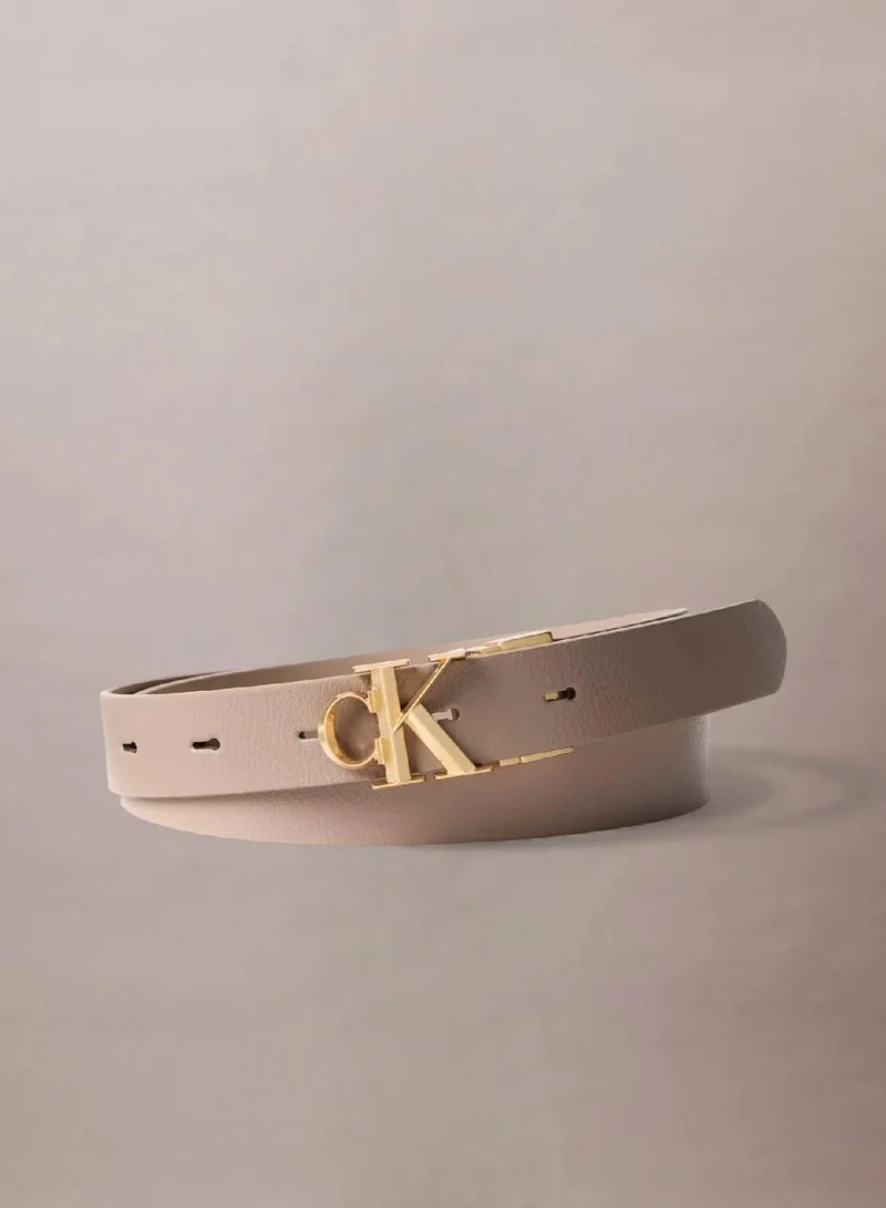 CALVIN KLEIN Reversible Pebbled Leather Logo Belt