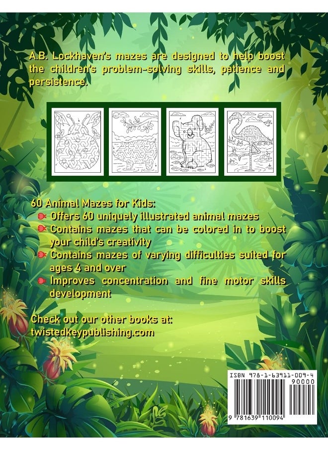 60 Animal Mazes for Kids: A Fun Coloring Activity Book for Children Ages 4+  - Image 2