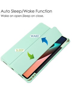 Generic Case For Redmi Pad SE 11 Inch Clear Shockproof Back Cover Built-in Pencil Holder Auto Sleep/Wake (Mint Green)  - Image 2