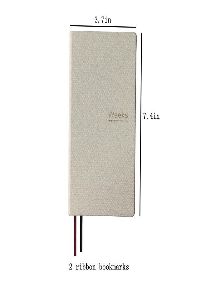 receip Undated Weekly Planner Notebook Pocket Organizer Appointment Book Journal Notebook A6 Week Plan Notepad (Beige with cover) - Image 2