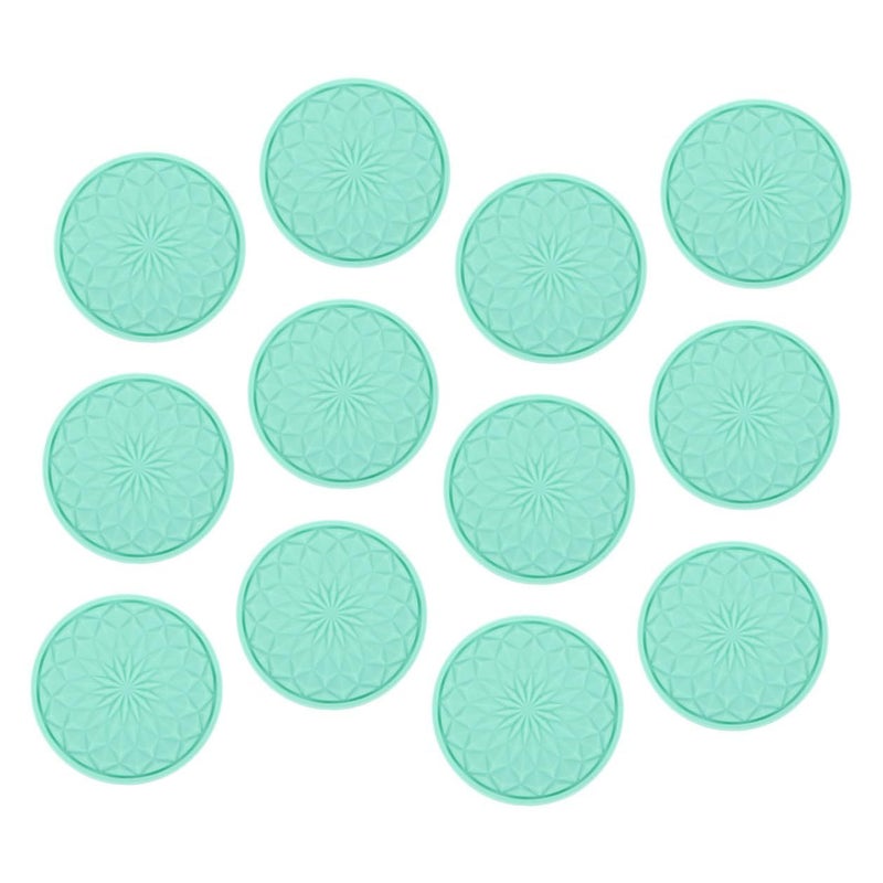 NUOBESTY PVC Car Cup Holder Coasters 12pcs Non Slip Mint Green Vehicle Accessories - Image 2