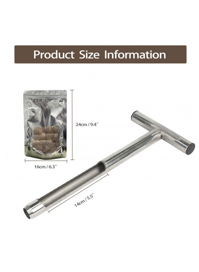 HiHydro HiHydro Soil Probe 12 Inch Stainless Steel with 2 Pcs Sample Bags, T-Handle Soil Test Kits Soil Probes for Soil Sampling Plant Care Garden Lawn Farm  - Image 3