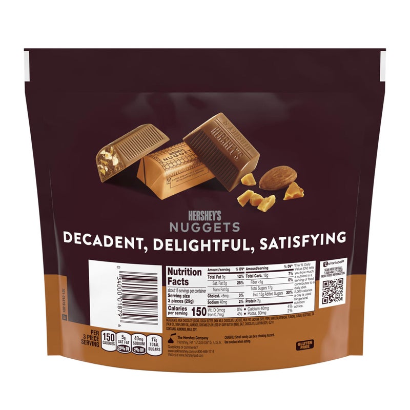 Hershey's شوكولاتة هيرشيز نوجتس كريمية إضافية بالحليب، حلوى التوفي واللوز، مغلفة بشكل فردي، عبوة مشاركة 439 جرام - Image 2