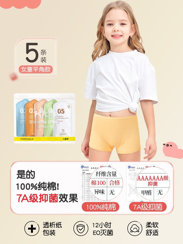 5 Pack Disposable Underwear Women Hotel Sterile Travel Cotton Size XL for Tabletop Use - Image 1