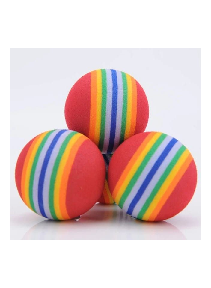 Multi-colored rubber ball for cats and dogs - 4 pieces - Image 1