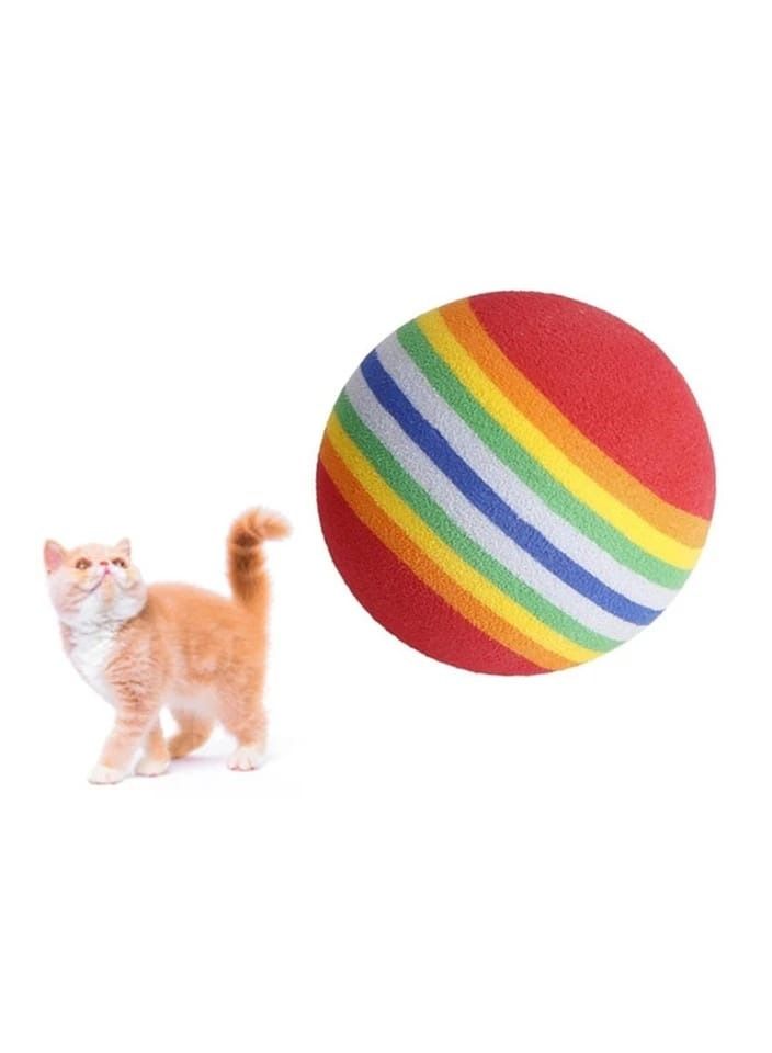 Multi-colored rubber ball for cats and dogs - 4 pieces - Image 2