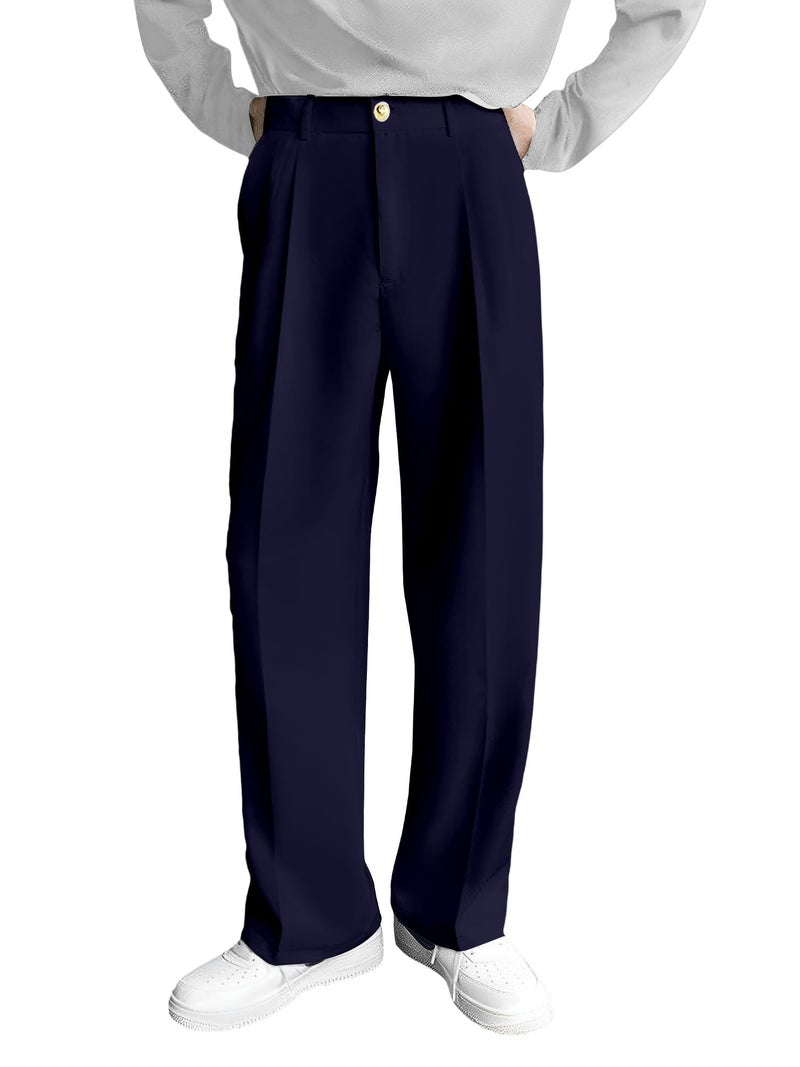 FTX Men Loose Fit Navy Formal Trouser (542_3)_30 - Image 4