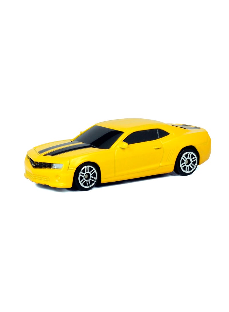 D-Power 1:64 Diecast Chevrolet Camaro Matte Yellow Collectible Mini Car - Image 1