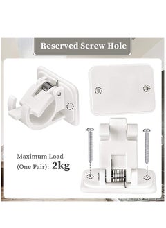 KASTWAVE 8 Pieces Self Adhesive Curtain Rod Bracket Drapery Hook Holders Fixing Rod Holder Curtain Pole Wall Brackets Towel Rod Hooks for Home Bathroom and Hotel Use  - Image 3