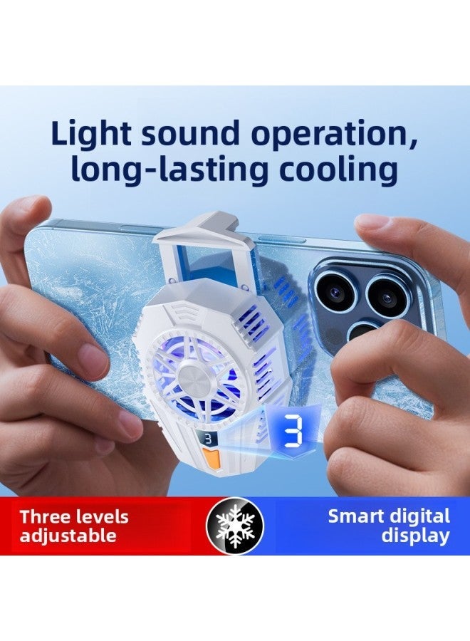 Mobile Phone Radiator Semiconductor Magnetic Back Clip Live Fast Cooling Artifact Wholesale-Color:[white]-sr15pro [digital Display]  - Image 2