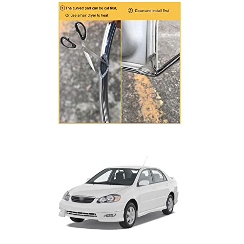 XZRTZ Car Chrome Moulding Trim Strip Decoration PVC Tape Sticky Bumper Door Guard Protection Car Door Edge GuardsU Shape Moulding Trim Strip Compatible with T-oyota C-orolla A-ltis - Image 3