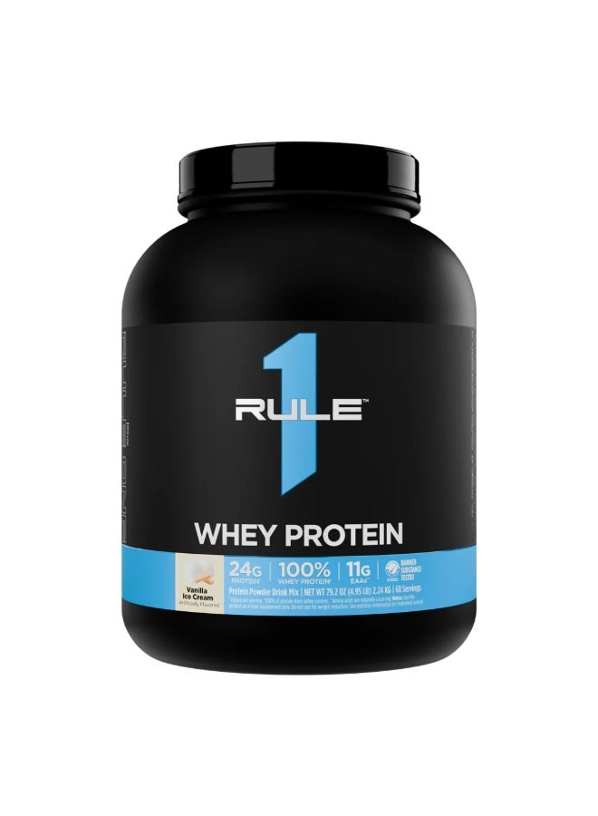 Rule1 Whey Protein 5lbs 100% Powder drink Vanilla Ice Cream