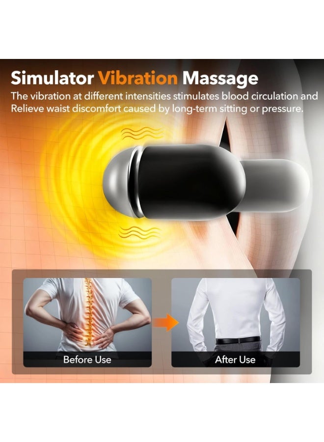 MOMENT 3-in-1 Electric Lumbar Support Pillow with Heat & Massage, Ergonomic Memory Foam Lower Back Massager for Pain Relief Deep Tissue, Smart Air Lift Technology, for Car/Bed/Sleeping/Office Chair - Image 2