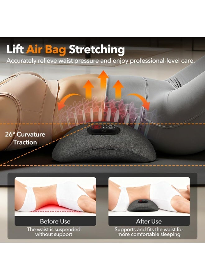 MOMENT 3-in-1 Electric Lumbar Support Pillow with Heat & Massage, Ergonomic Memory Foam Lower Back Massager for Pain Relief Deep Tissue, Smart Air Lift Technology, for Car/Bed/Sleeping/Office Chair - Image 3