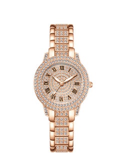GELESE New fashion trend diamond full diamond Roman pattern ladies watch bracelet rose gold  - Image 1