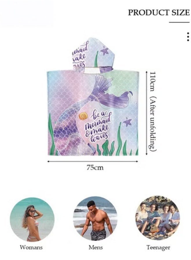 MIXDE Beach Changing Towel Surf Poncho Robe,Swim Towel Hooded Surf Poncho for Adults,Light Weight Compact Microfibre Changing Wetsuit for Women and Men,Surfing Swimming Bathing - Image 3