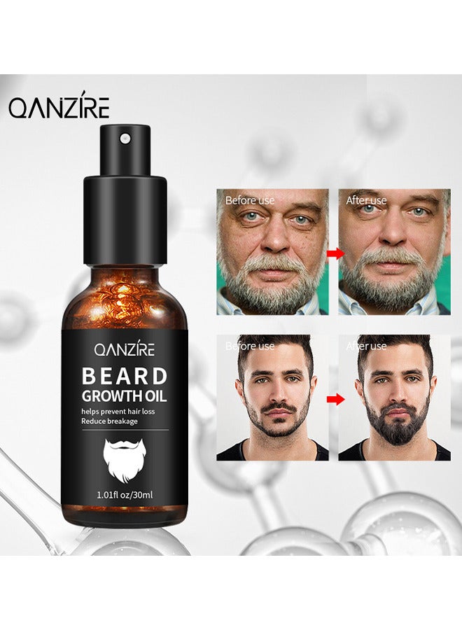 QANZIRE Beard Growth Oil Care, Stimulate Beard Growth Serum For Facial Hair Treatment, 30ml - Image 2