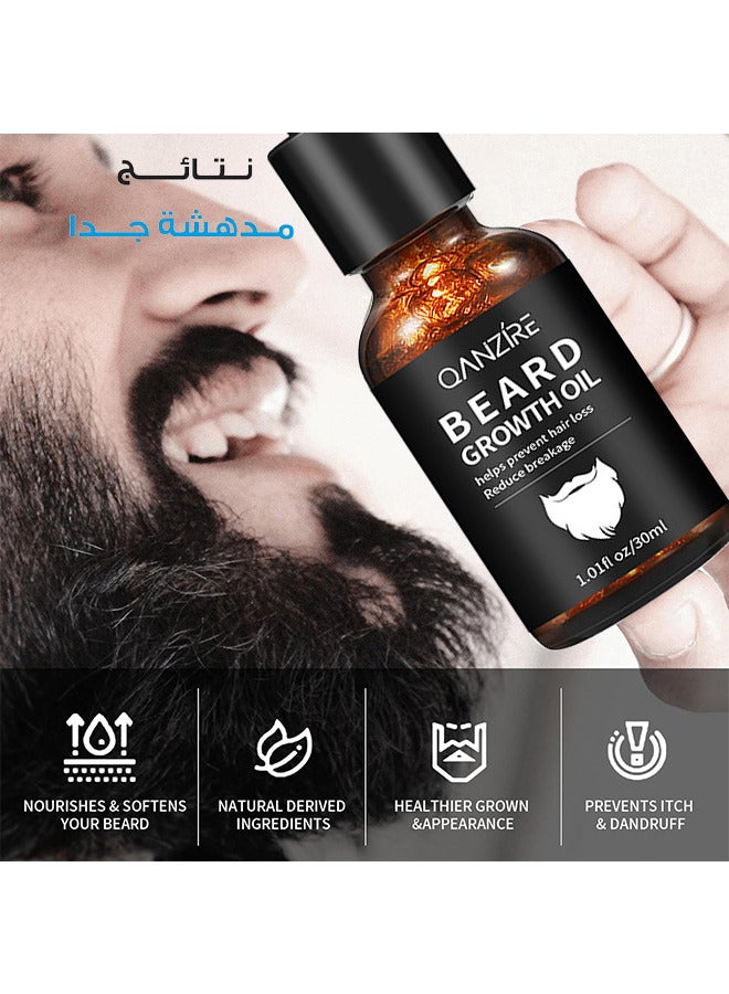 QANZIRE Beard Growth Oil Care, Stimulate Beard Growth Serum For Facial Hair Treatment, 30ml - Image 4