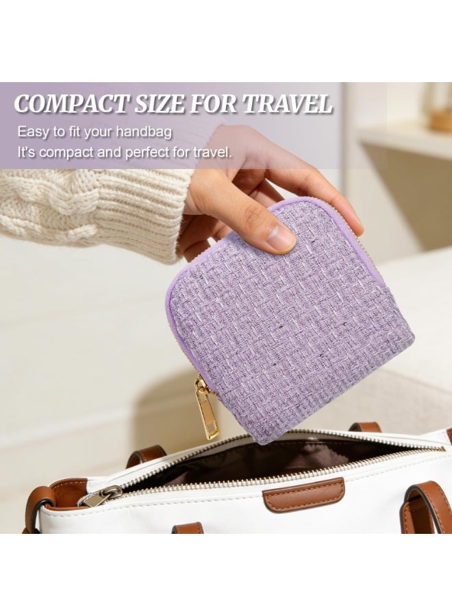 Small Travel Jewelry Case, Jewelry Pouch Bags with Zipper, 6-Layer Velvet Organizer Pouch for Bracelet Rings Earrings, Anti-Scratch & Portable Jewelry Bag Holder for Travel & Everyday Use (purple) - Image 4