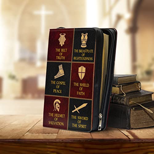 Jesuspirit - Leather Bible Cover for Men - Personalized Bible Case for Men, Bible Study Supplies, Christian Gifts for Men & Women (A - Armor of God Bible Cover, Large) - Image 4