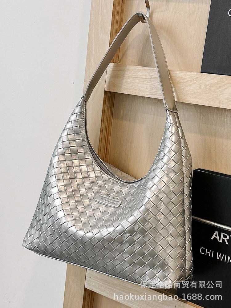 High-End Large-Capacity Bag Women'S Bag Summer Texture Messenger Bag Popular One-Shoulder Underarm Bag Tote - Image 2