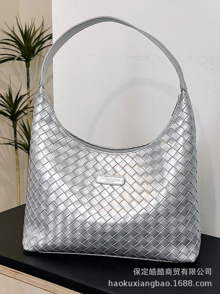High-End Large-Capacity Bag Women'S Bag Summer Texture Messenger Bag Popular One-Shoulder Underarm Bag Tote - Image 4
