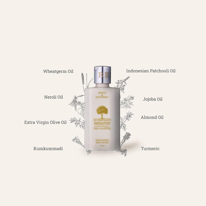 BREATHE AROMATHERAPY لوشن الجسم العطري برائحة النيرولي والباتشولي 250 مل - Image 2