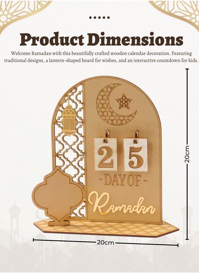 Home Smart Home Smart Modern Ramadan Countdown 30 Days Calendar Beautiful Advanced Wooden Design for Home Decorations Idea for Ramadan Gift  - Image 2