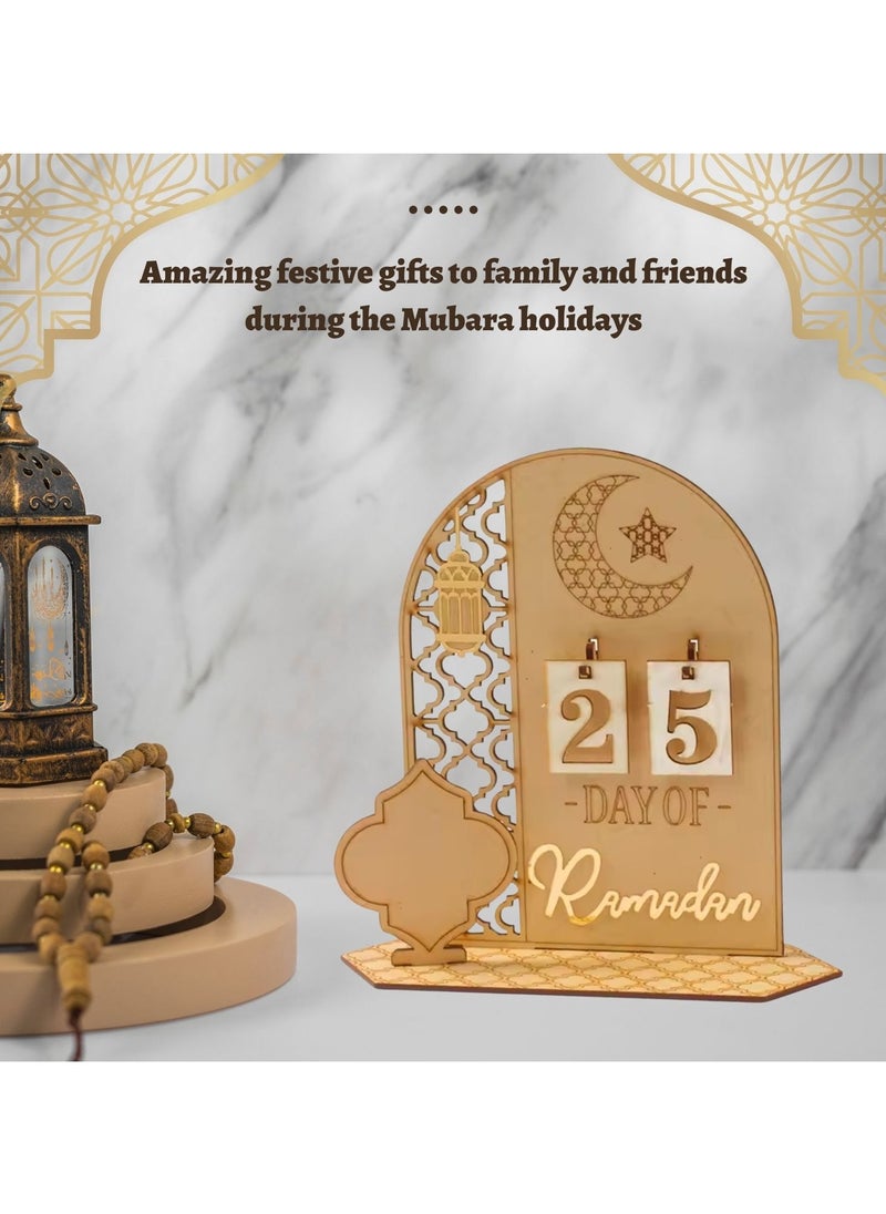 Home Smart Home Smart Modern Ramadan Countdown 30 Days Calendar Beautiful Advanced Wooden Design for Home Decorations Idea for Ramadan Gift  - Image 3
