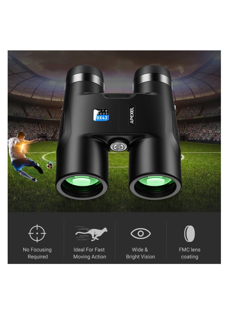 APEXEL APEXEL 10x42 FMC BAK4 High Power Binoculars with Auto Fixed Focus, Waterproof & Fogproof, Compact Telescope for Bird Watching, Hunting, Travel, and Sports Events  - Image 4