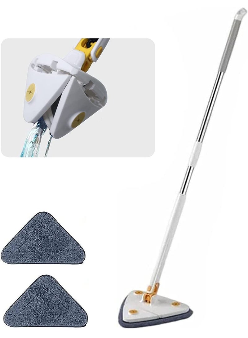 XiuWoo Triangle Cleaning Mop Adjustable Extendable Wall Cleaning Mop Retractable Microfiber Dry and Wet Glass Dust Cleaner - Image 1