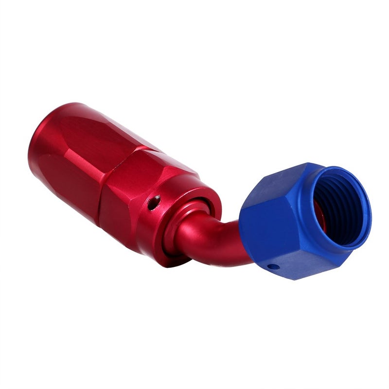 AN6 45 Degree Swivel Male Fitting Adapter Removable Head For Fuel Line Oil Cooler Blue Red - Image 3
