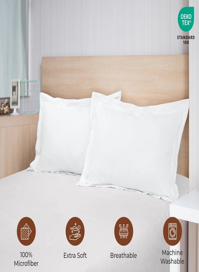 ROYALE LINENS أغطية وسائد رويال لينينز، عبوة من قطعتين، مقاس كينج 20×36 بوصة - مايكروفايبر مصقول 1800 - أغطية وسائد سرير، مقاومة للتجاعيد، فائقة النعومة والراحة - إغلاق خلفي متداخل - غطاء وسادة أكسفورد (كينج، أبيض) - Image 5