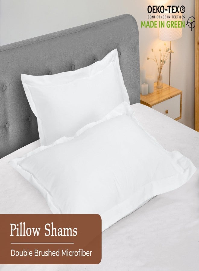 ROYALE LINENS أغطية وسائد رويال لينينز، عبوة من قطعتين، مقاس كينج 20×36 بوصة - مايكروفايبر مصقول 1800 - أغطية وسائد سرير، مقاومة للتجاعيد، فائقة النعومة والراحة - إغلاق خلفي متداخل - غطاء وسادة أكسفورد (كينج، أبيض) - Image 3