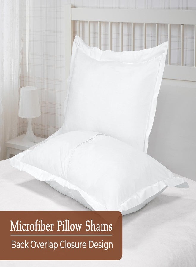 ROYALE LINENS أغطية وسائد رويال لينينز، عبوة من قطعتين، مقاس كينج 20×36 بوصة - مايكروفايبر مصقول 1800 - أغطية وسائد سرير، مقاومة للتجاعيد، فائقة النعومة والراحة - إغلاق خلفي متداخل - غطاء وسادة أكسفورد (كينج، أبيض) - Image 2