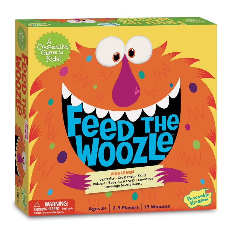Peaceable Kingdom Feed The Woozle Cooperative Game for 2 to 5 Kids Ages 3+ - Learn Social Skills While Completing Physical Challenges - Image 1