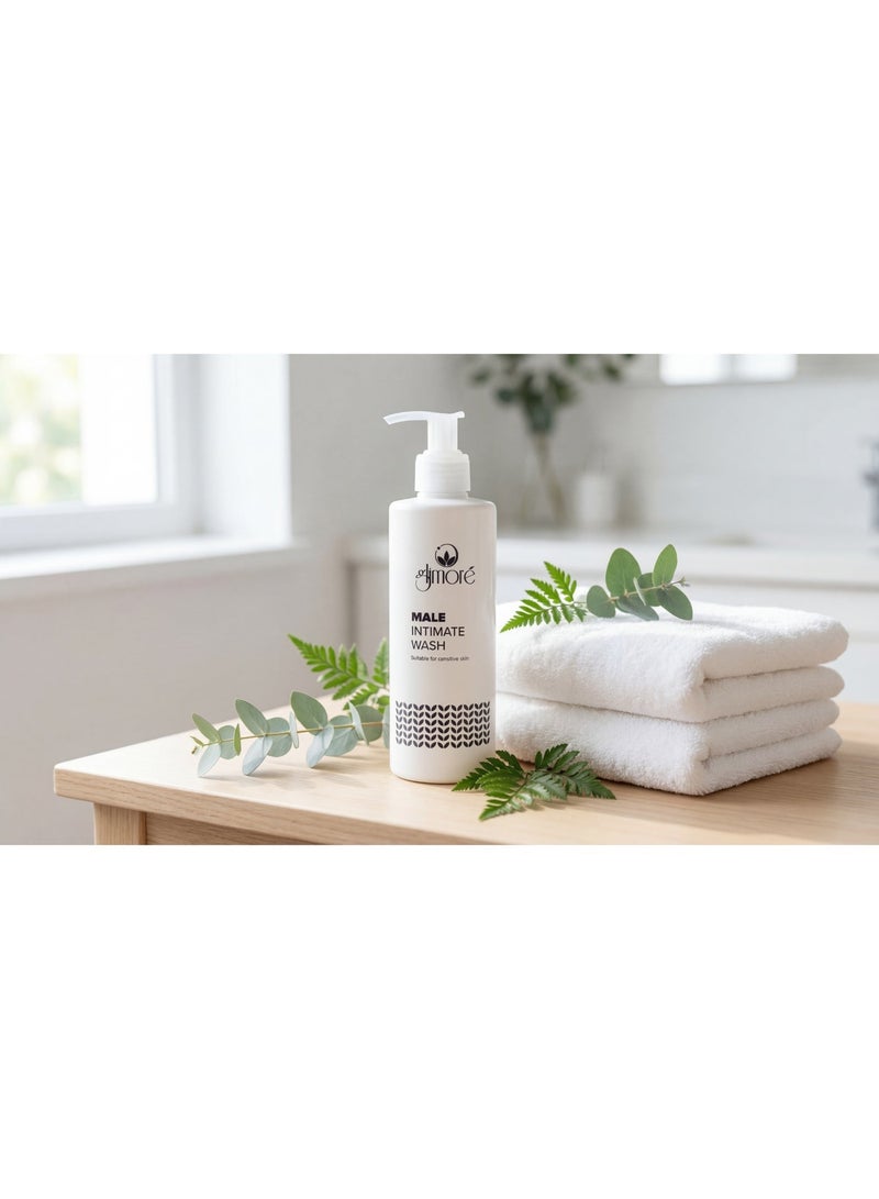 Glimore Male Intimate Wash | pH-Balanced Men's Hygiene Care with Aloe Vera, Ginseng & Menthol | Daily Gentle Cleanser for Freshness & Comfort | 250 ML - Image 5