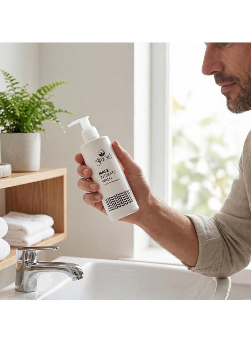 Glimore Male Intimate Wash | pH-Balanced Men's Hygiene Care with Aloe Vera, Ginseng & Menthol | Daily Gentle Cleanser for Freshness & Comfort | 250 ML - Image 4