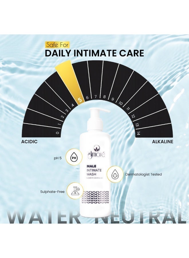 Glimore Male Intimate Wash | pH-Balanced Men's Hygiene Care with Aloe Vera, Ginseng & Menthol | Daily Gentle Cleanser for Freshness & Comfort | 250 ML - Image 3