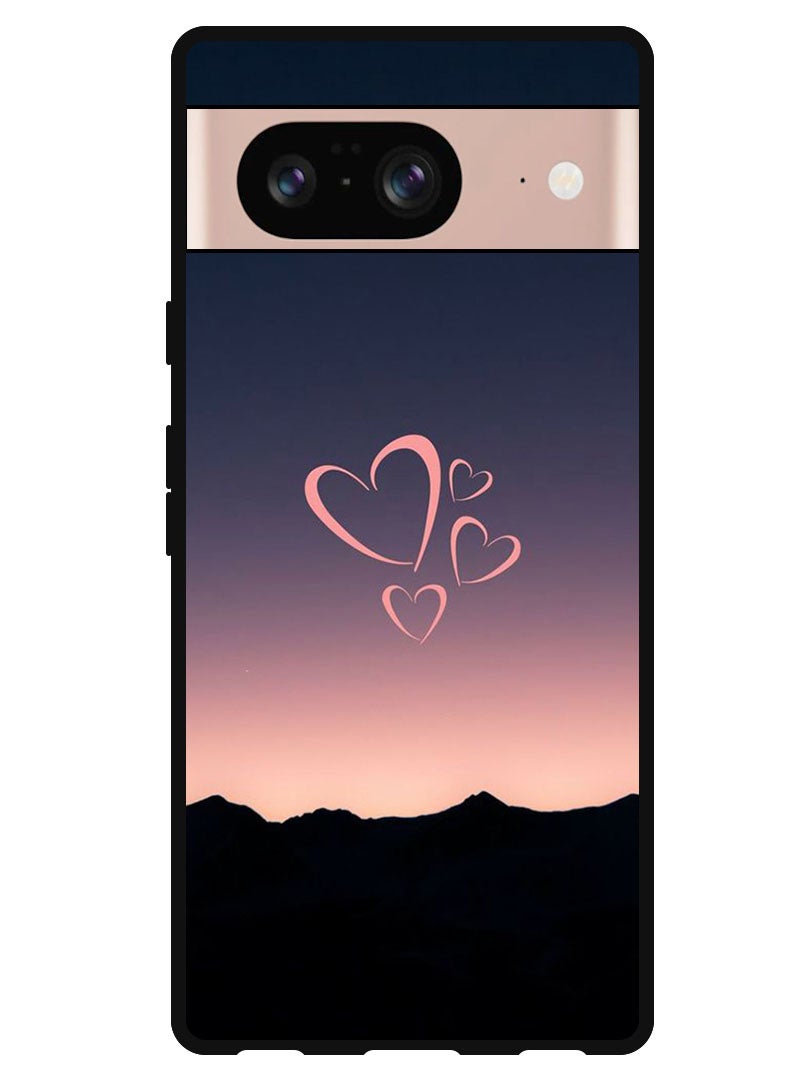 Theodor Protective Case Anti Scratch Shock Proof Bumper Cover For Google Pixel 8 Four Hearts - Image 1